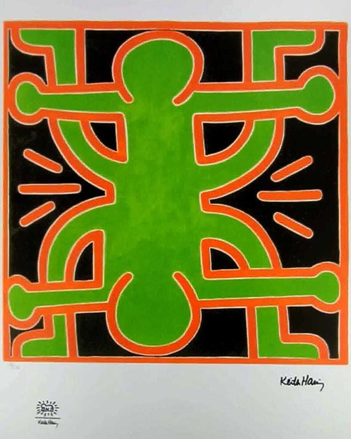 Lithographie en édition limitée Keith Haring, années 1990, numérotée au crayon.°°°°Expédition DDP vers le Royaume-Uni, droits de douane acquittés. photo furniture