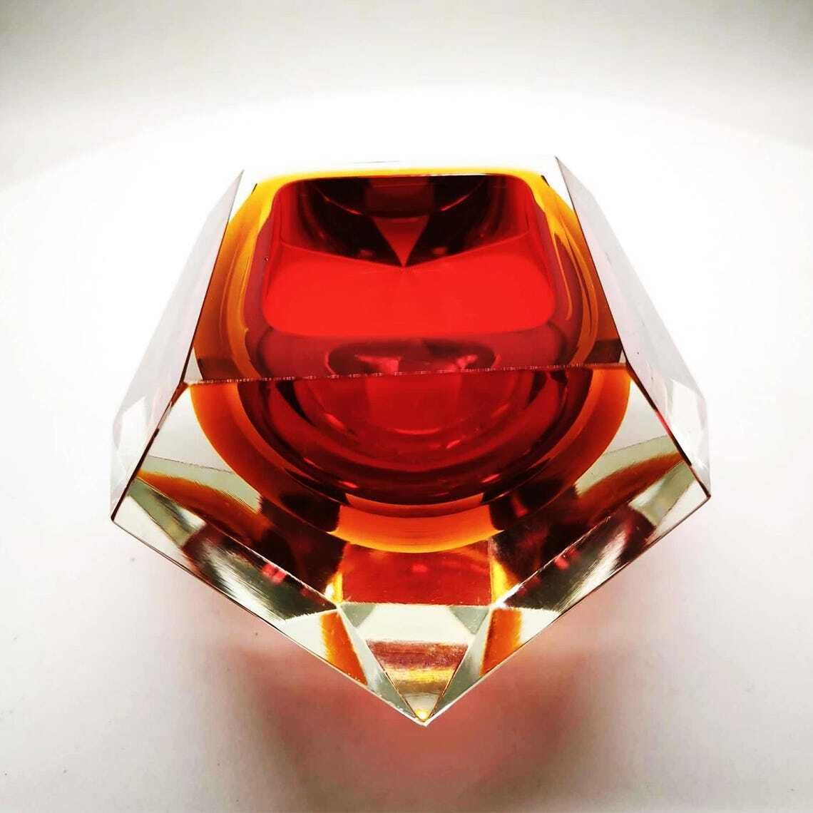 1960s Ashtray Or Catch All In Murano Glass By Flavio Poli For Seguso. 14cm / 5.51 Inches photo 262.0