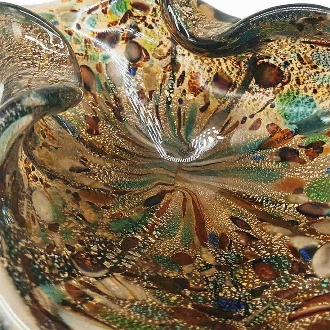 photo for sale 1950s Big Ashtray In Murano Glass Attributed To Dino Martens. Made In Italy. 20cm /