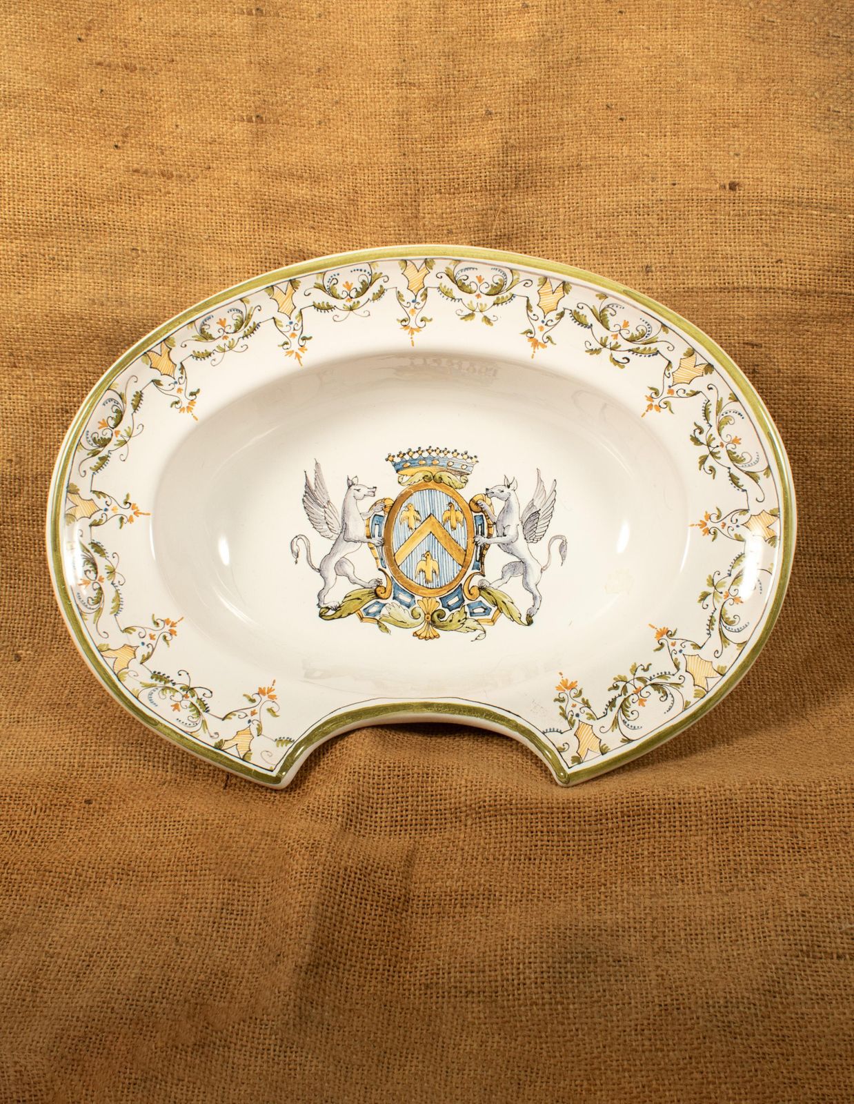French Porcelain Shaving Dish, “Italien à Moustiers”, Early 20th Century photo furniture