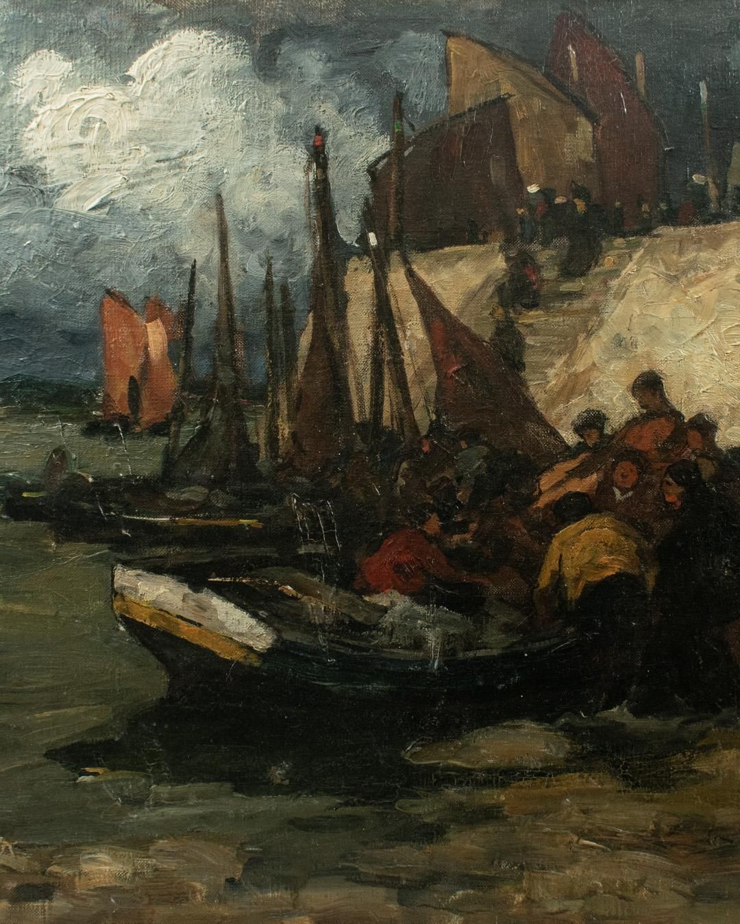 Gustave Babin (1865–1939) — Post Impressionist "Breton Harbour Scene" photo furniture