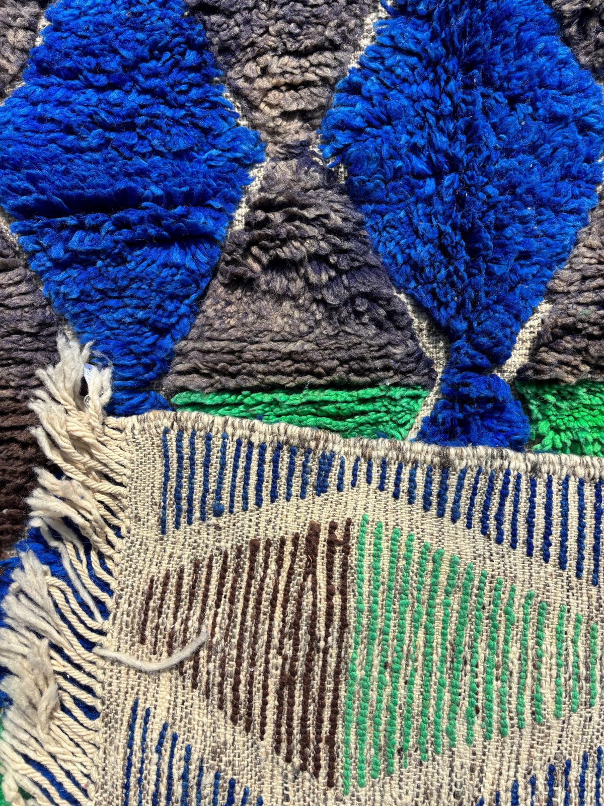 Moroccan Modern Wool Rug 150x250 Cm– Handmade Wool Berber Rug –Blue Geometric Rug – Modern Moroccan Carpet –Luxury Berber Area Rug photo furniture
