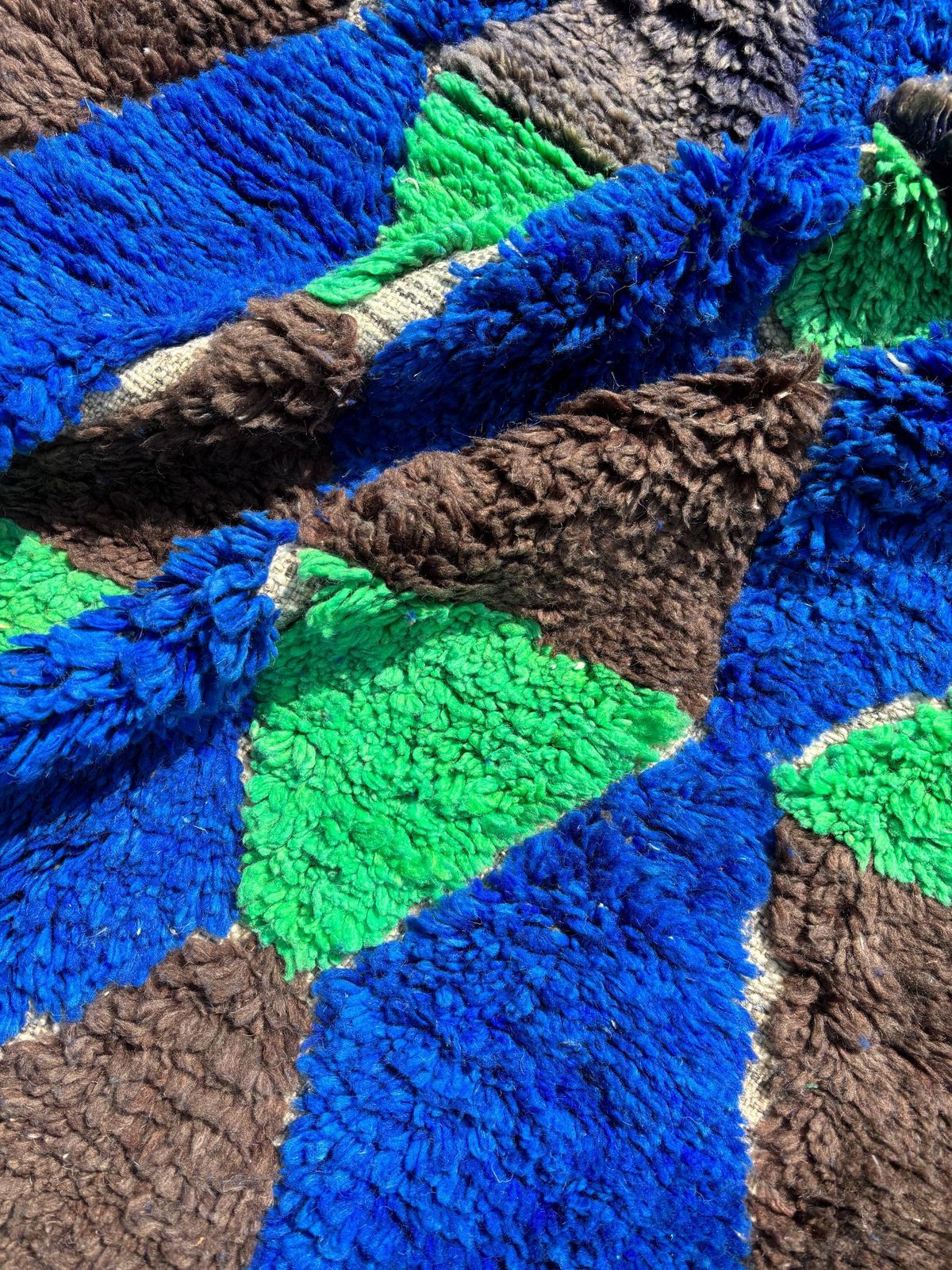 Marokkaans modern wollen vloerkleed 150x250 cm – Handgemaakt wollen Berber-kleed – Blauw geometrisch kleed – Modern Marokkaans tapijt – Luxe Berber-vloerkleed photo Textiel