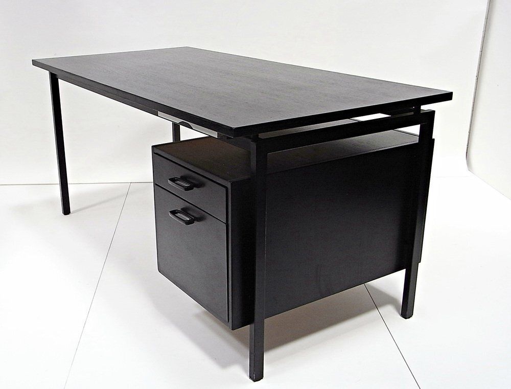 Schrijftafel in zwart gebeitst eiken van Herbert Hirche voor Christian Holzäpfel KG, Duitsland, ca. jaren 1960 photo buy