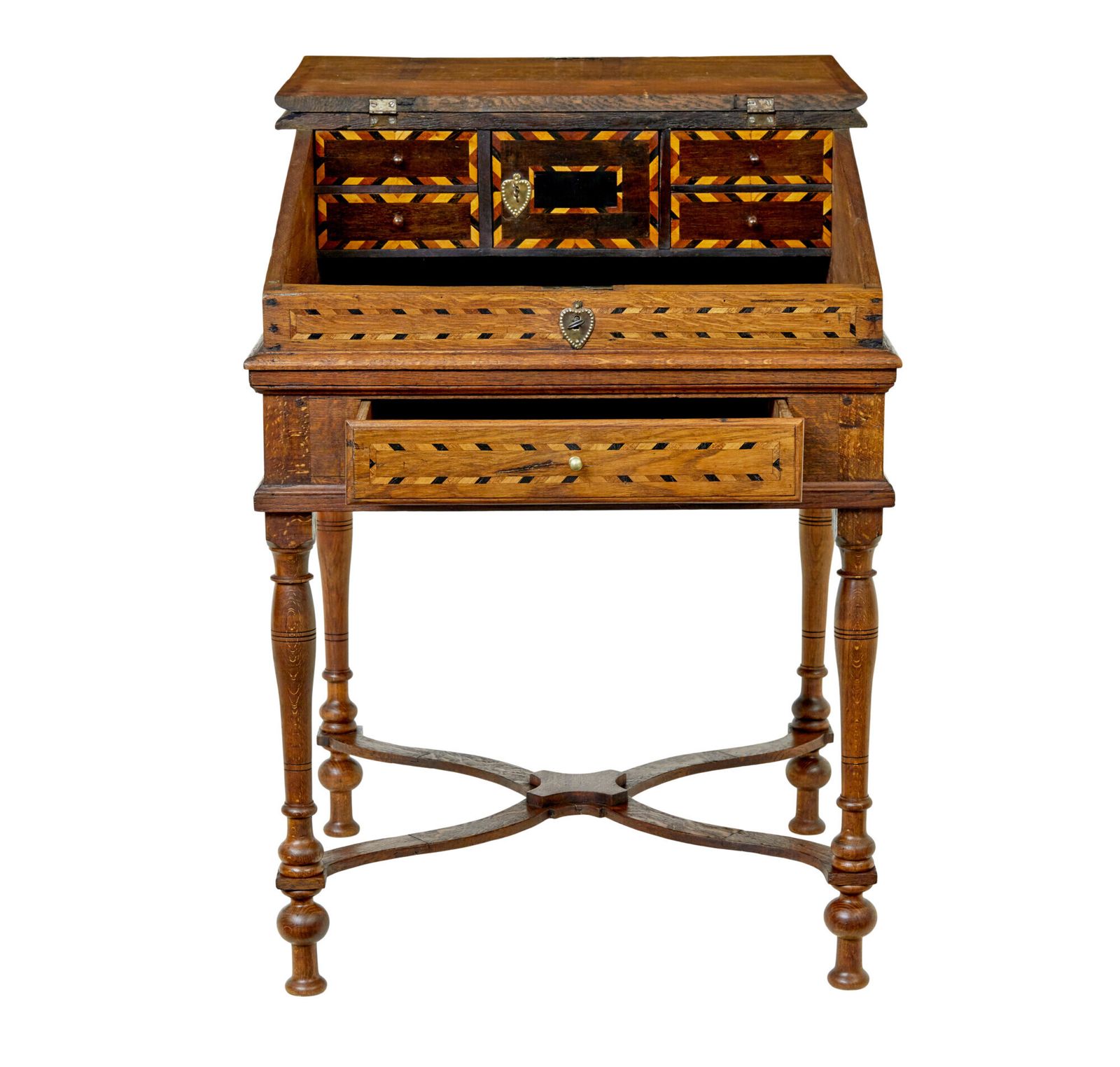Early 19th Century Dutch Inlaid Oak Writing Slope photo 2475.0
