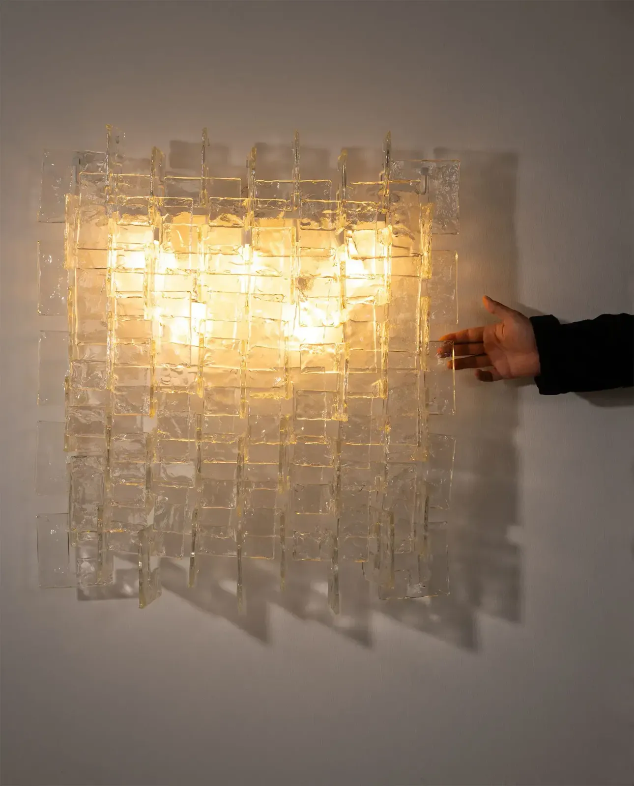 Carlo Nason, Sculpturele Wandlamp van Kantglas, jaren 1970 photo vinterior
