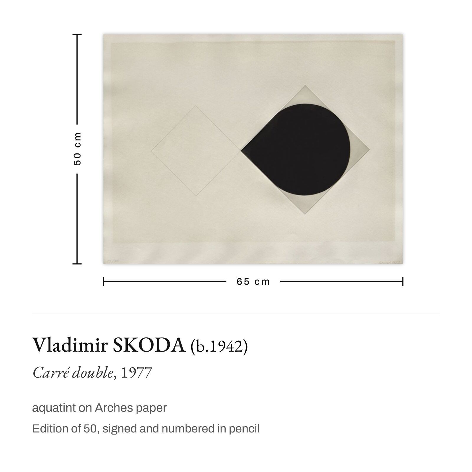 Vladimir Skoda Gesigneerde Aquatint Carré Double 1977 photo furniture