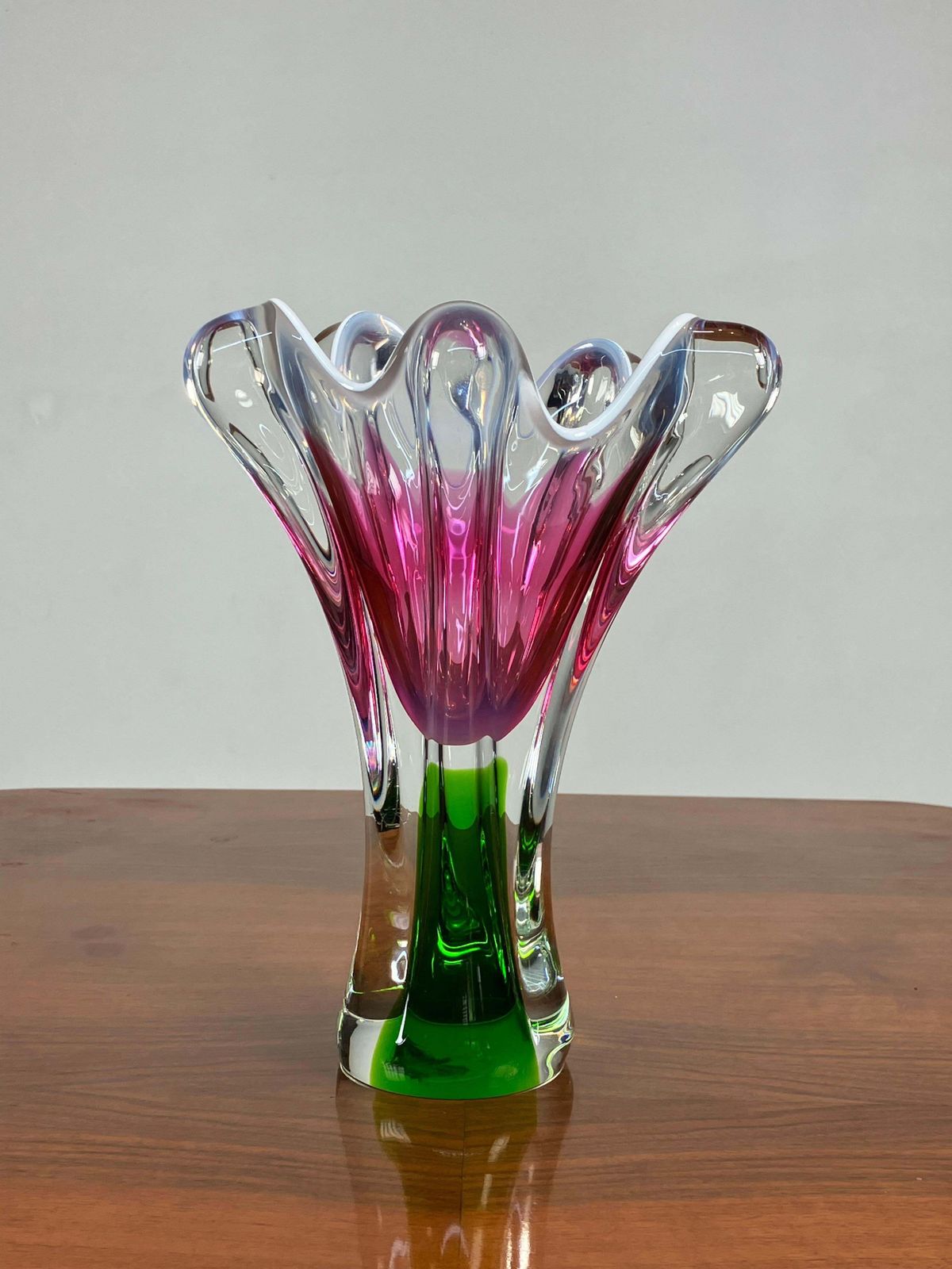 Décoration Vase en verre artistique par Josef Hospodka pour Chribska Glassworks, années 1960 photo