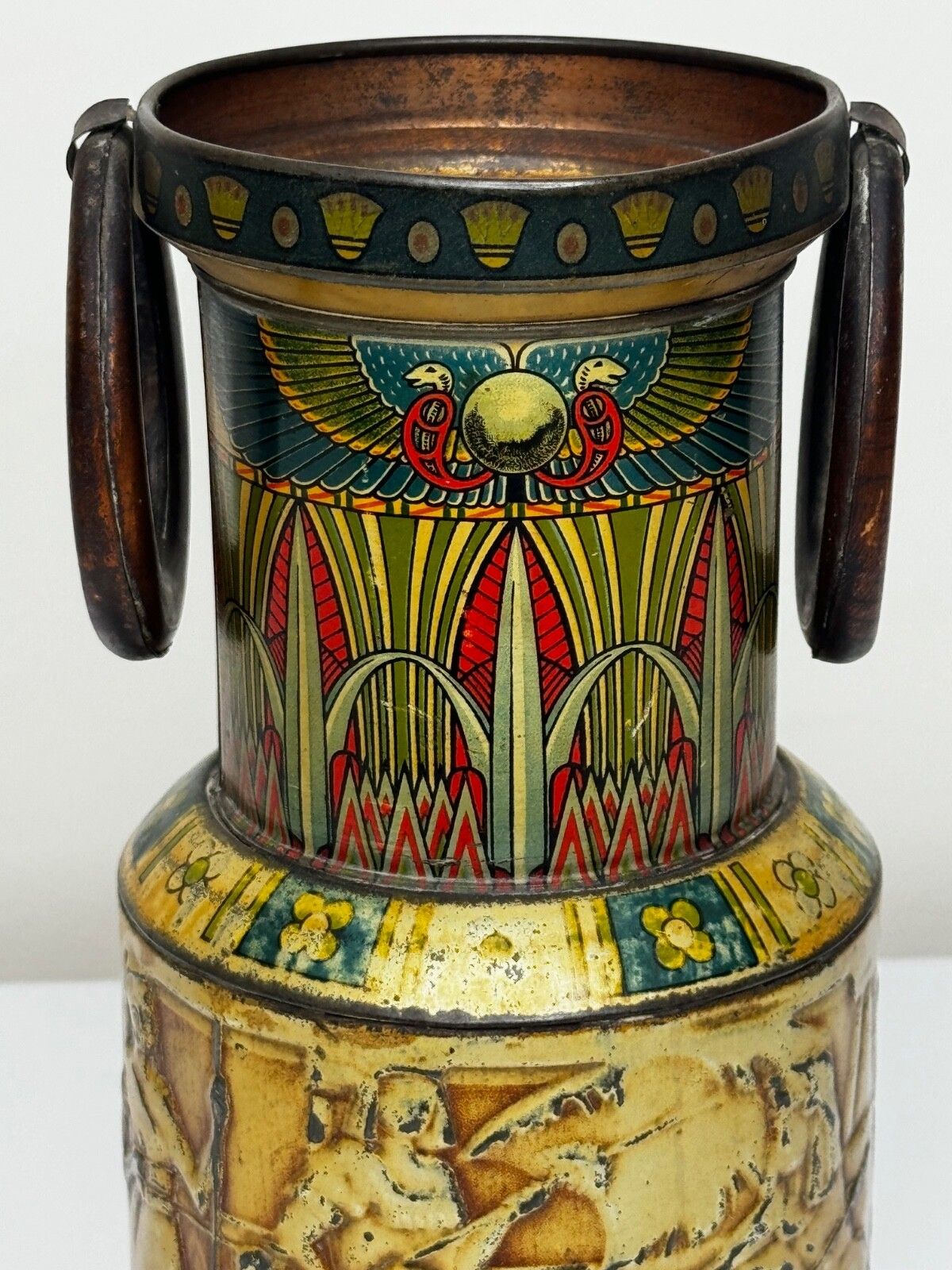Begin 20e eeuw Biscuittrommel Egyptische Vaas Huntley & Palmers photo Woonaccessoires
