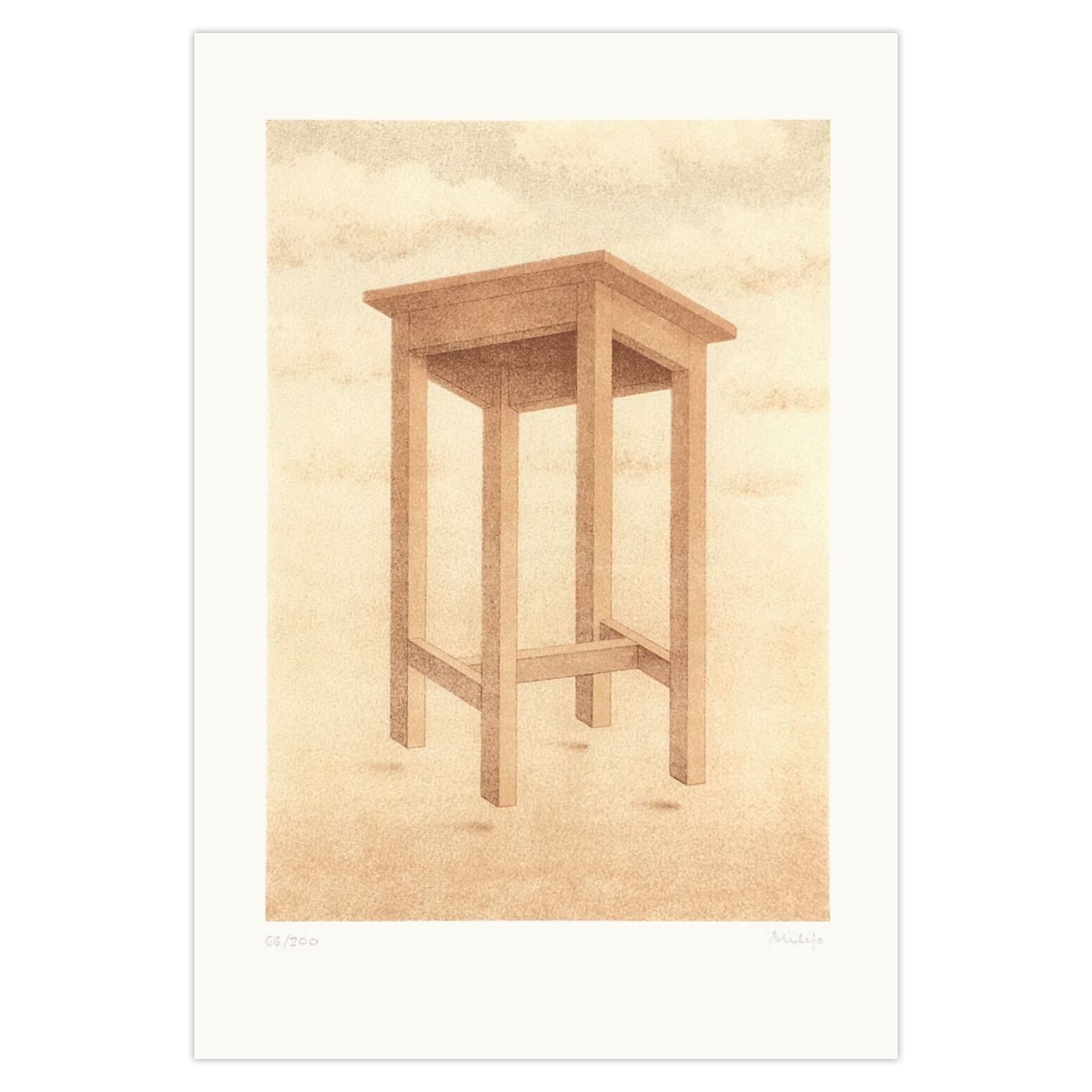 Belic Milija Gesigneerde Lithografie La Petite Table Haute 2000