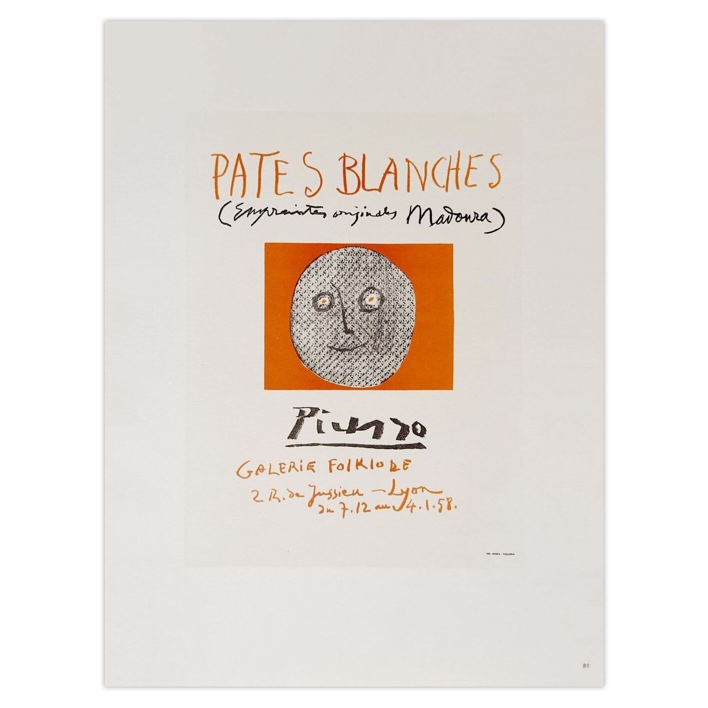Pablo Picasso Poster Af 1957 Pâtes Blanches II 1959