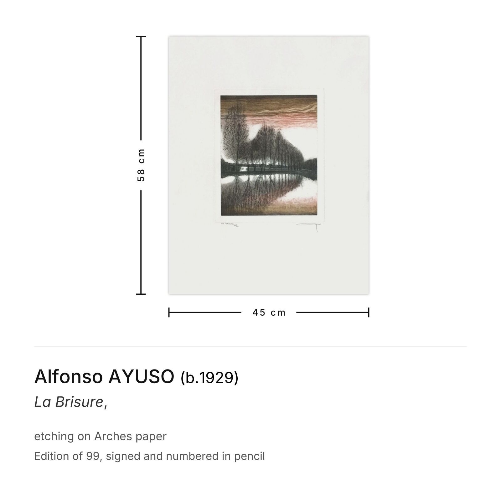 Alfonso Ayuso Gesigneerde Ets La Brisure photo furniture