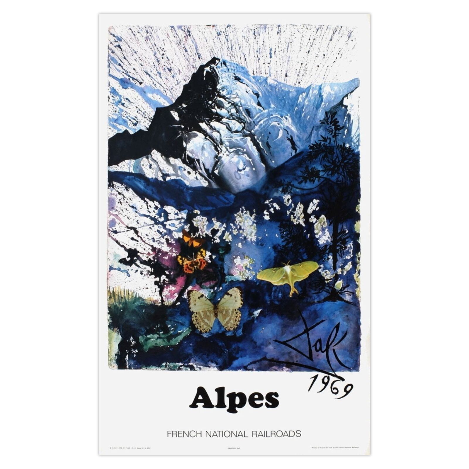 Salvador Dali Poster Sncf   French National Railroads   Alpes (Small) 1970