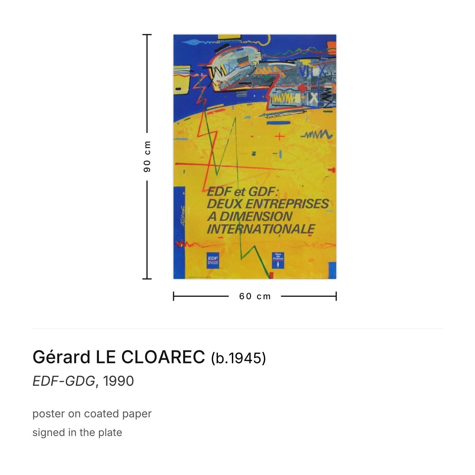 Gérard Le Cloarec Poster Edf Gdg 1990 photo furniture