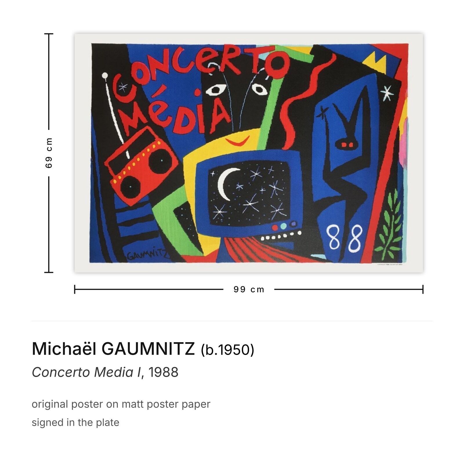 Michaël Gaumnitz Poster Concerto Media I 1988 photo furniture