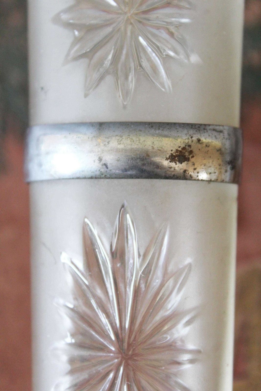 Set Of 2 Glass Bud Vases For A Car Dashboard, Frosted Glass, Starburst Design, Has Part Brackets, Automobile Vases, Classic Car Oldtimer photo furniture