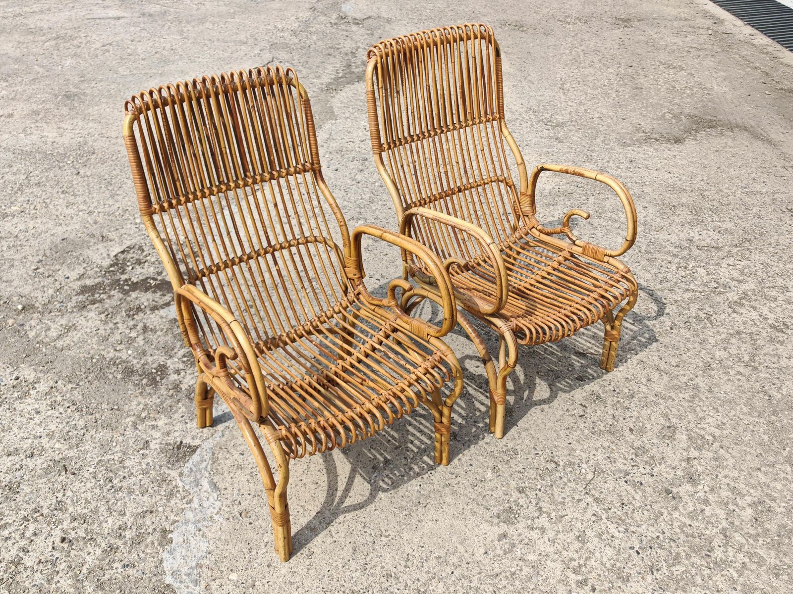 Paar Mid-Century Modern Fauteuils in Bamboe, Italië ca. jaren 1960 photo furniture