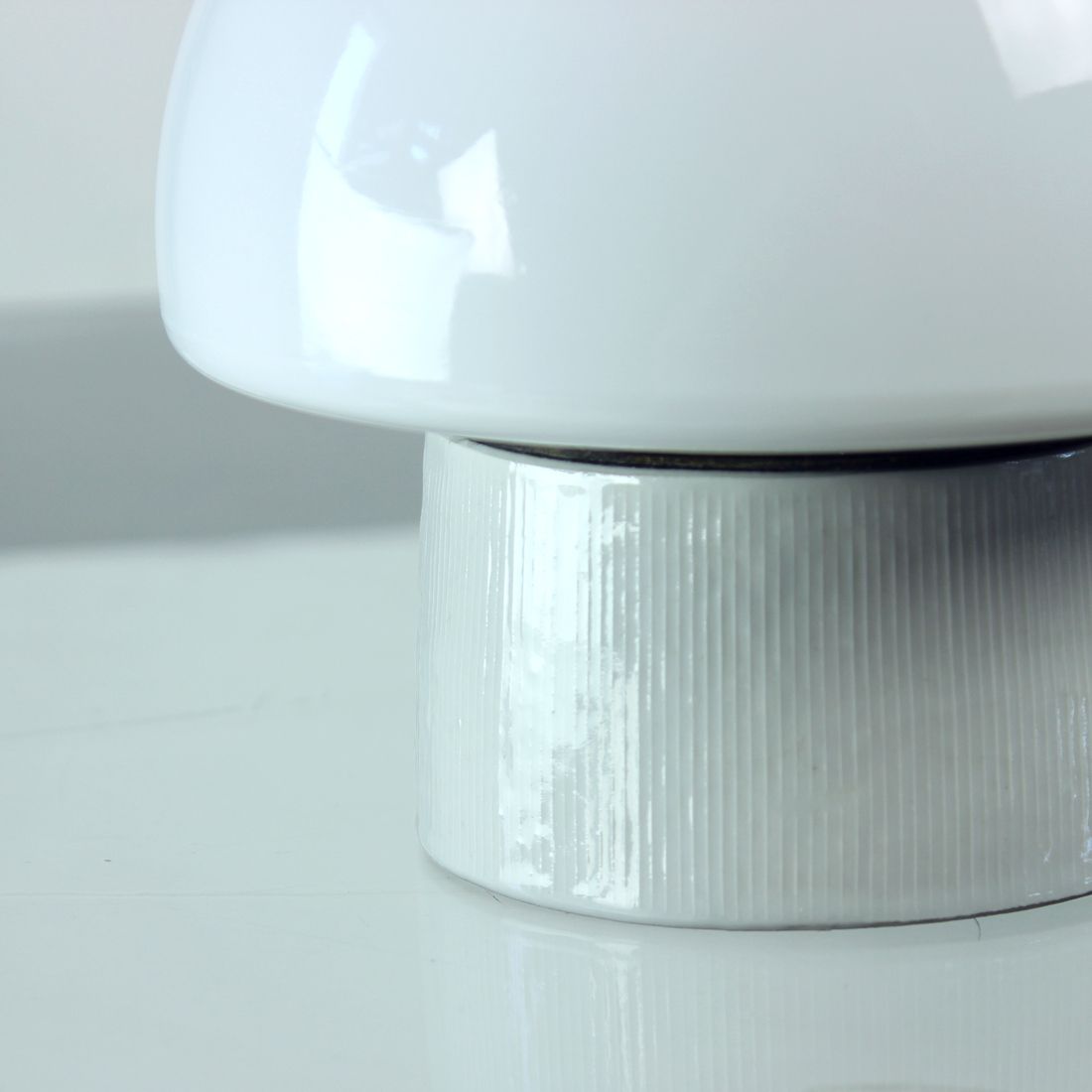 Mid-Century plafond- of wandlamp van keramiek en wit opaalwit glas, Tsjecho-Slowakije, ca. jaren 1960 photo buy