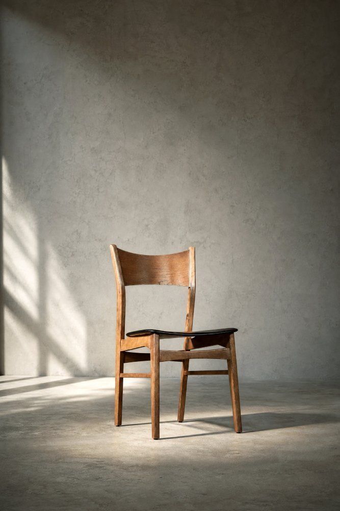 1922.0 Mid-Century Scandinavisch Modern eetkamerstoelen in beuk en teak, jaren 1960, set van 4 photo