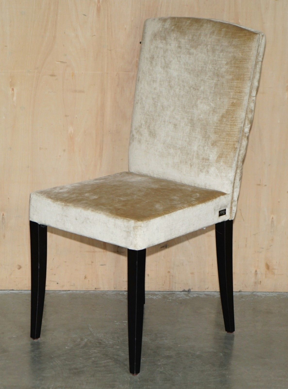 Four Lovely Fendi Chesterfield Tufted Velvet Upholstery Fendi Casa Dining Chairs photo for sale