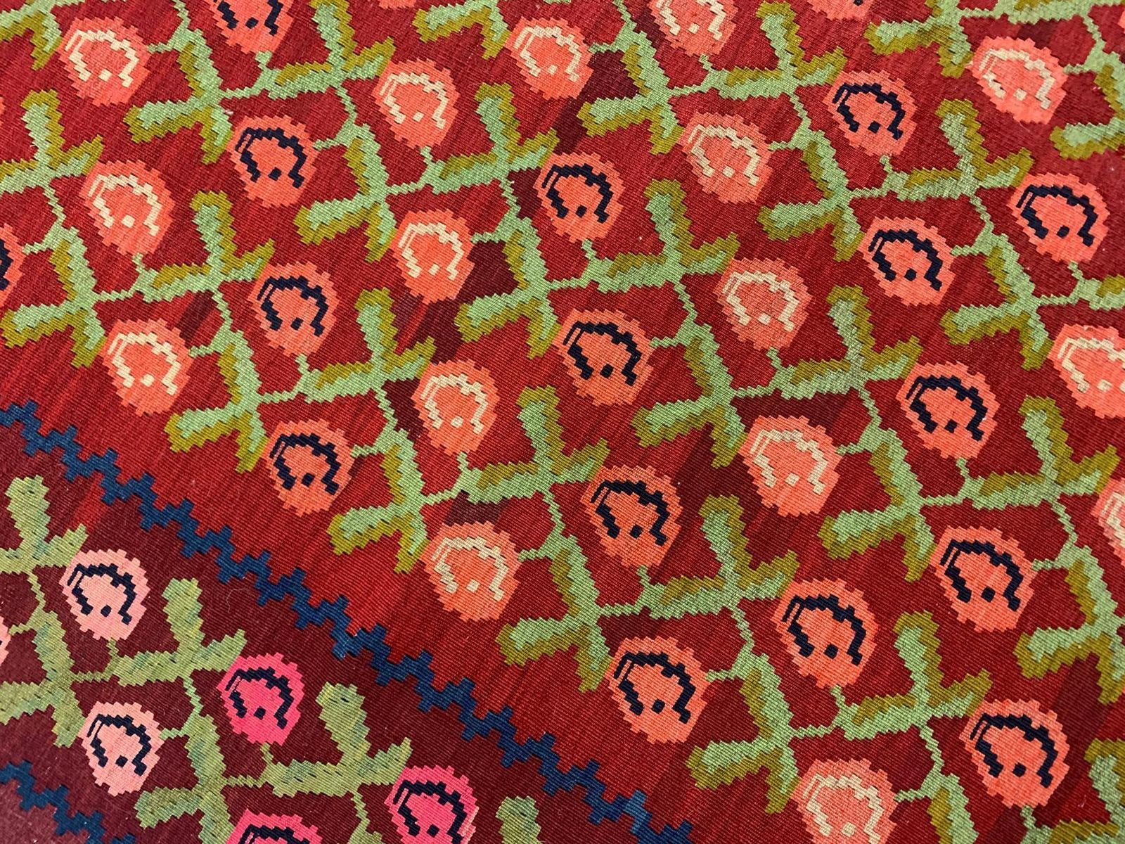 Zeldzaam handgemaakt tapijt, antieke Armeense kilim, traditionele bloemen kilim photo 4685.0