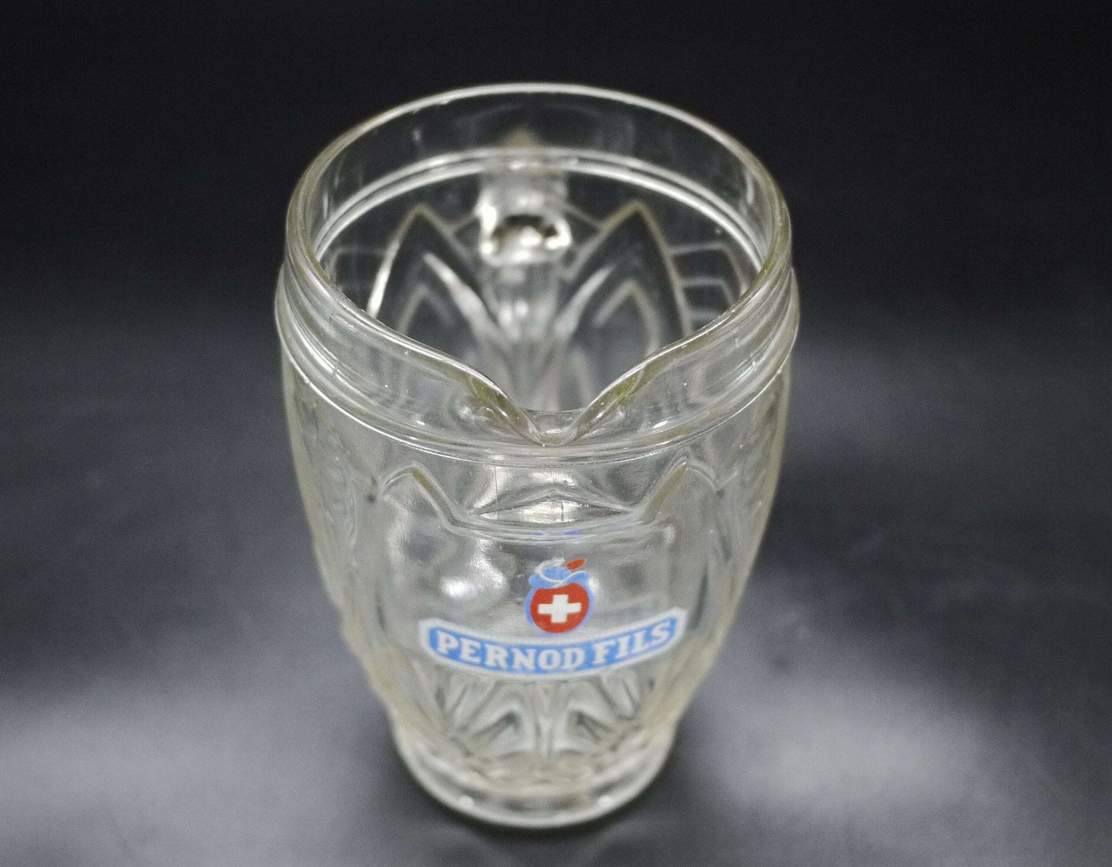 Antieke Franse glazen grote karaf Pernod Fils jaren 1930 photo for sale