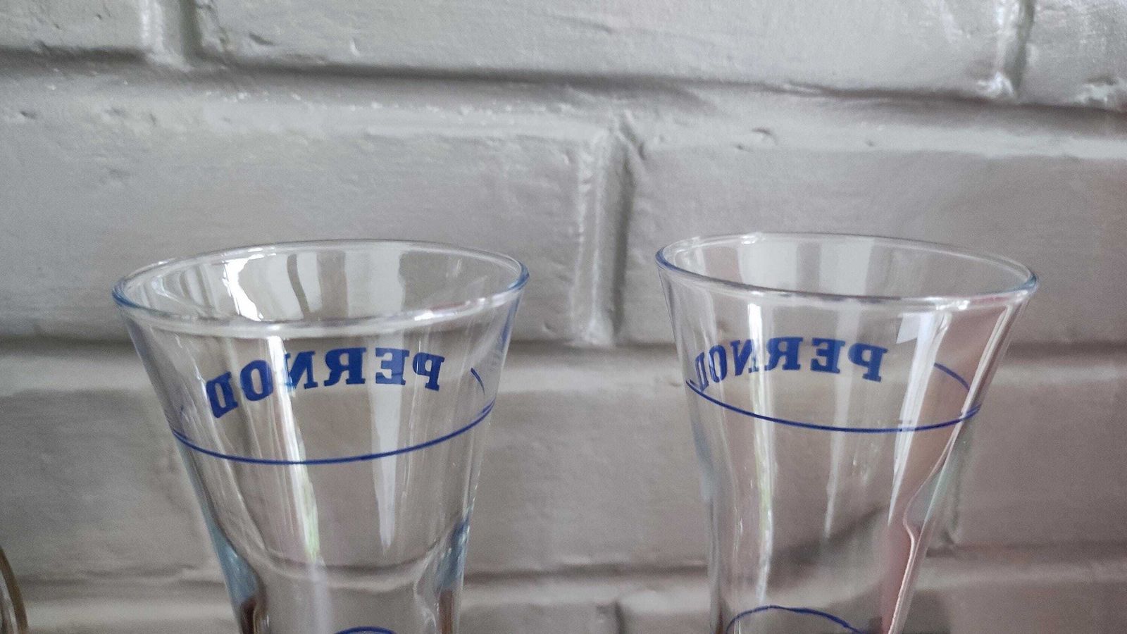 Vintage Pernod Fils Pitcher Drink And 2 Glasses: 1940s French Barware photo vintage