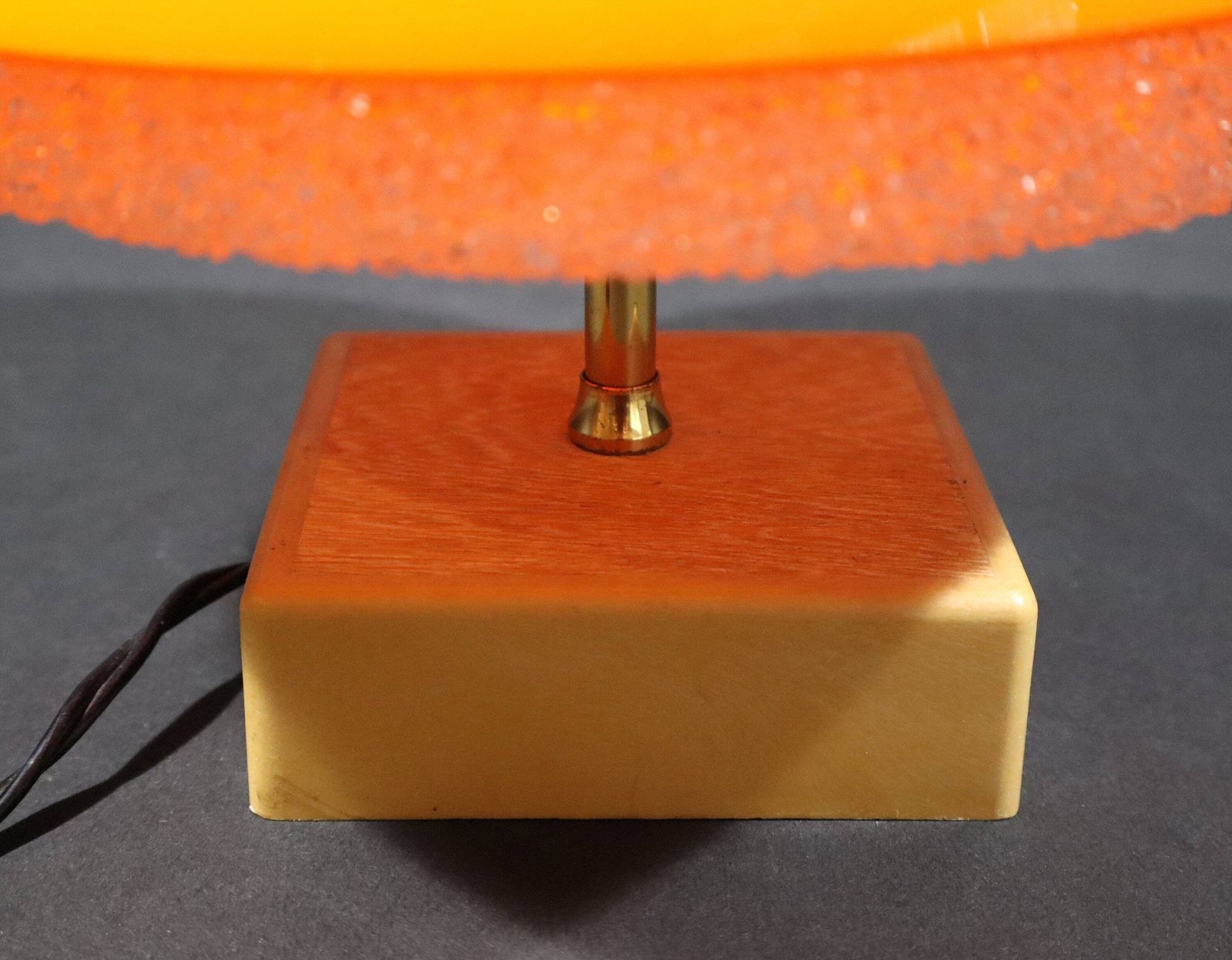 photo buy French Vintage Small Mushroom Table Lamp In Orange And Clear Acrylic