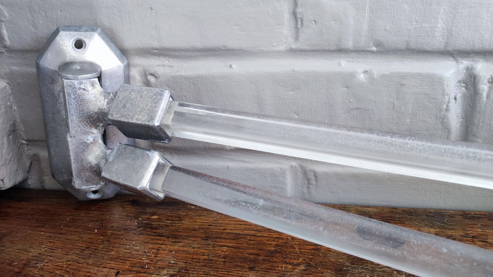 Antique French Towel Rail For Wall With Swinging Glass Rods photo 122.0