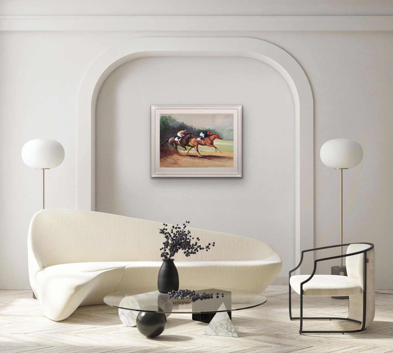 John Rattenbury Skeaping 1901 To 1990. English. A Tight Finish, 1970. Framed Mid 20th Century Horse Racing Painting By An Acclaimed Equine Artist. photo 4295.0