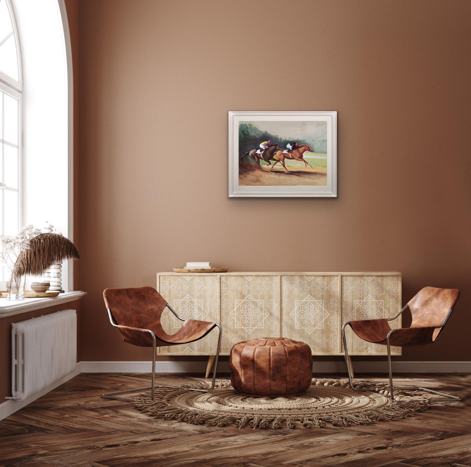 John Rattenbury Skeaping 1901 To 1990. English. A Tight Finish, 1970. Framed Mid 20th Century Horse Racing Painting By An Acclaimed Equine Artist. photo buy