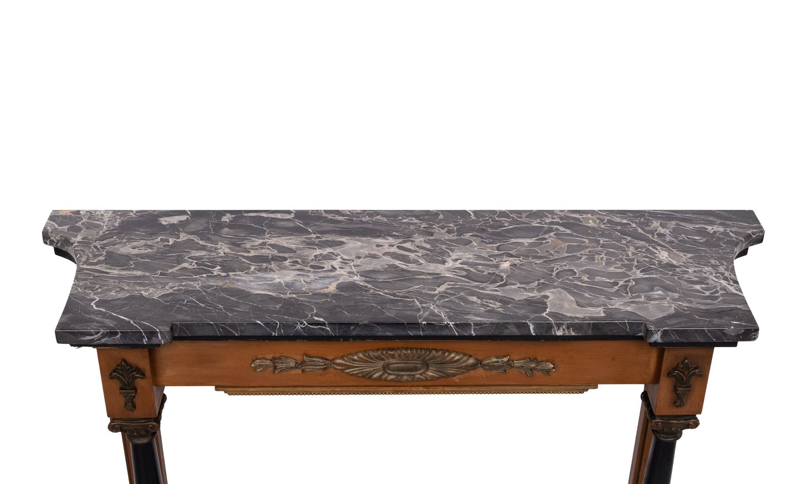 Elegant Italian Console , Black Marble Top, 1950s Empire Revival photo Furniture