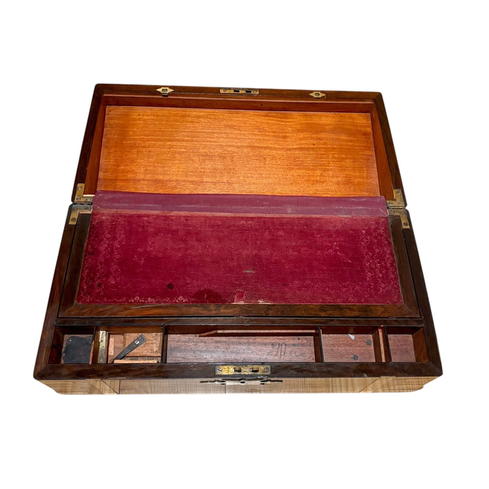 Woonaccessoires Palissander schrijfkist met werkende sleutel en geheime lades photo
