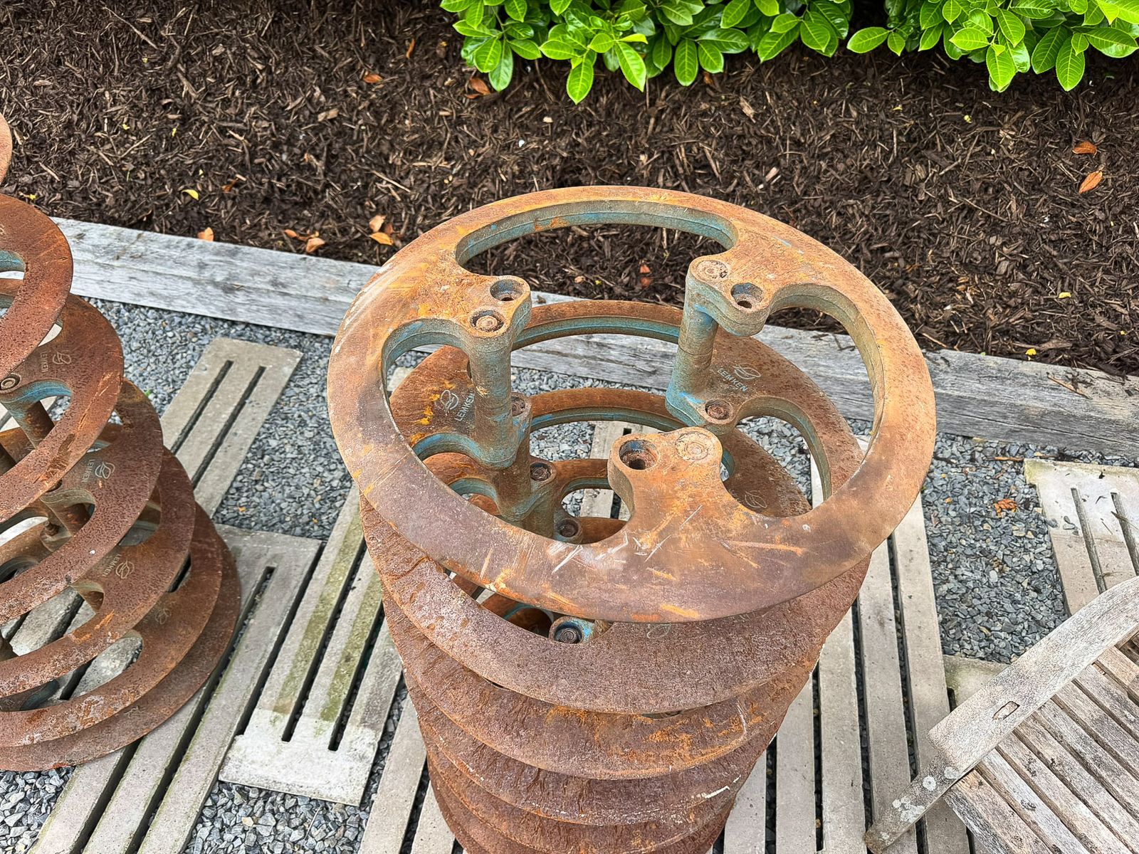 Pair Of Large Scale Reclaimed Cast Iron Garden Ornaments Planters Or Water Feature Elements photo buy