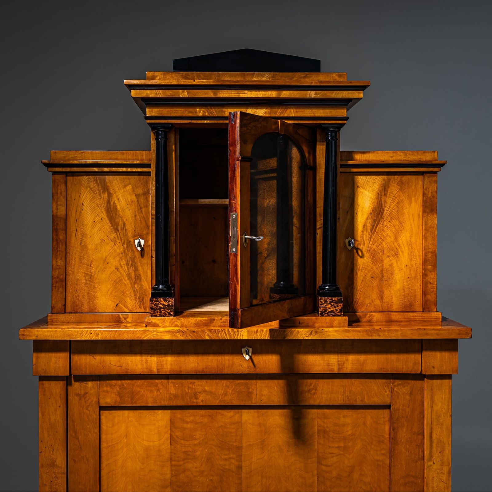 Biedermeier Nep-Secretaire Kabinet, Duitsland, ca. 1820 photo vintage
