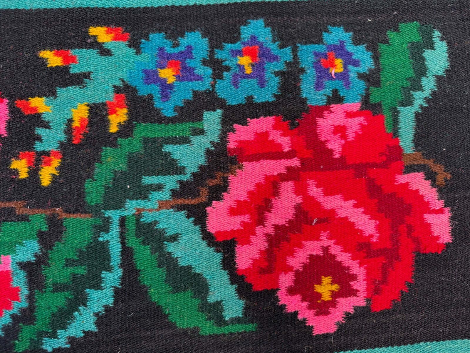 Textiel Vintage Moldaafse vierkante kilim 130x135 cm kelim wollen vloerkleed medium 2549 photo