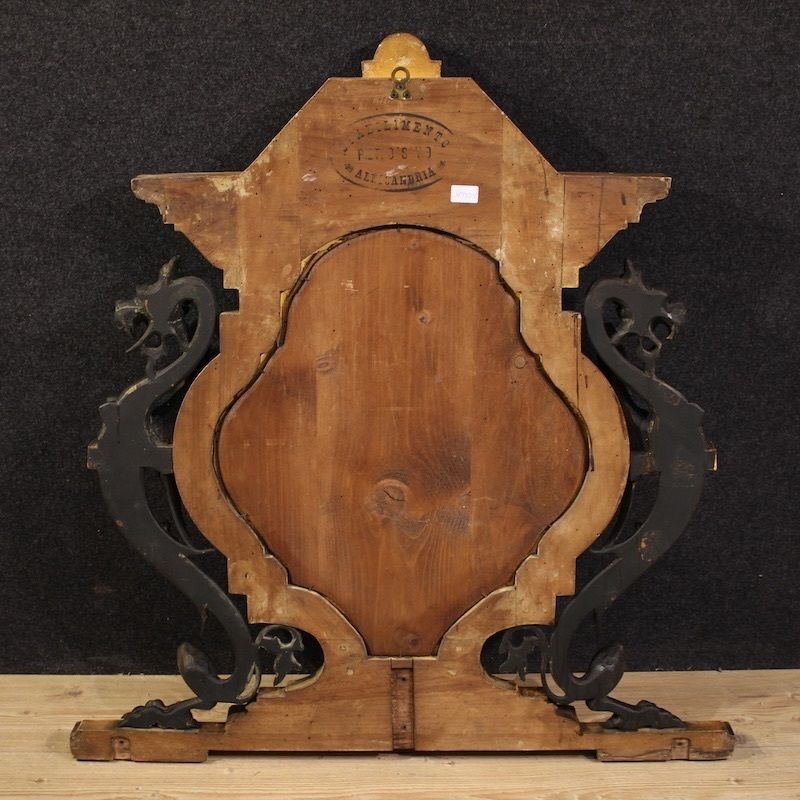 Miroir italien laqué et doré, XIXe siècle photo buy