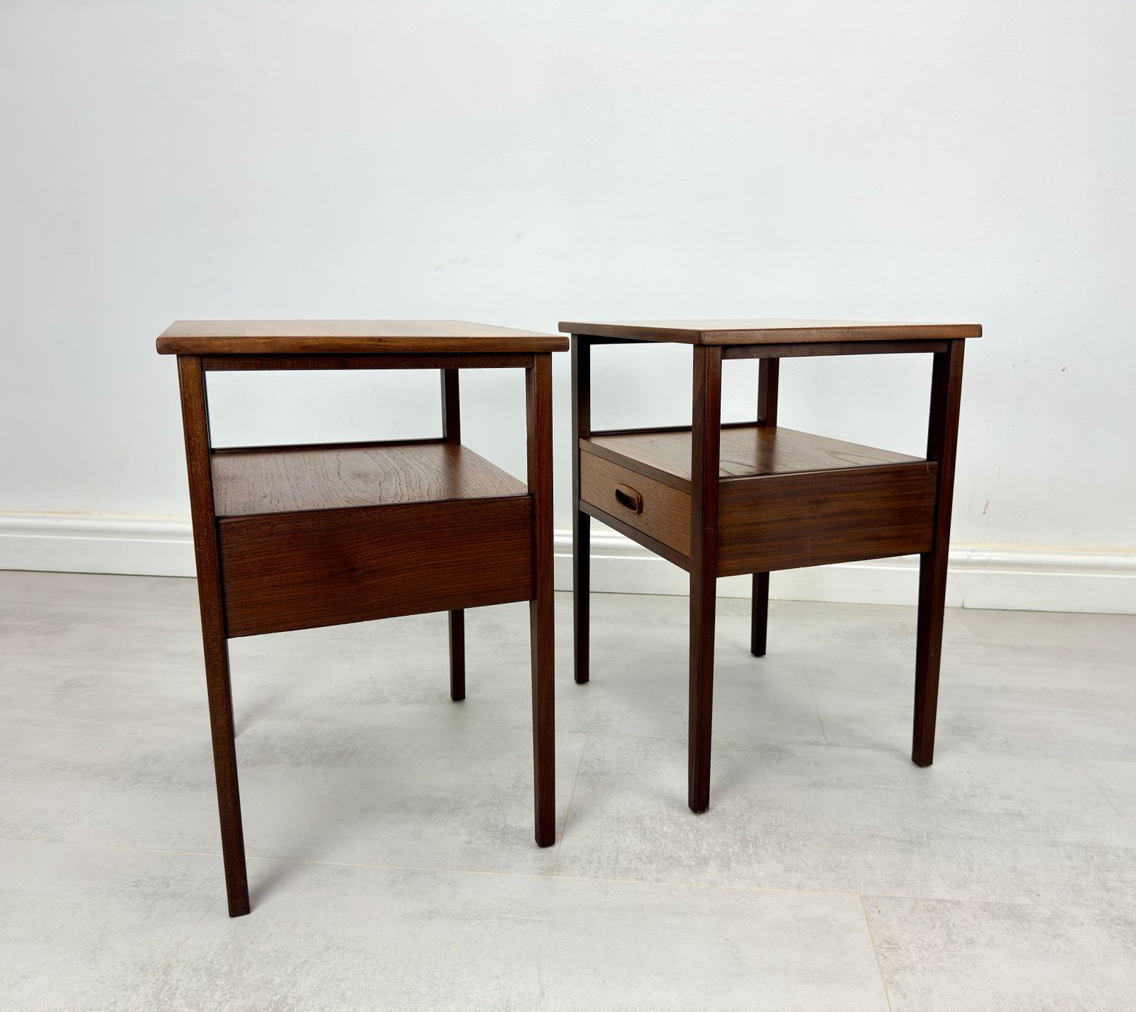 Pair Of Teak Bedside Tables Danish Style photo buy