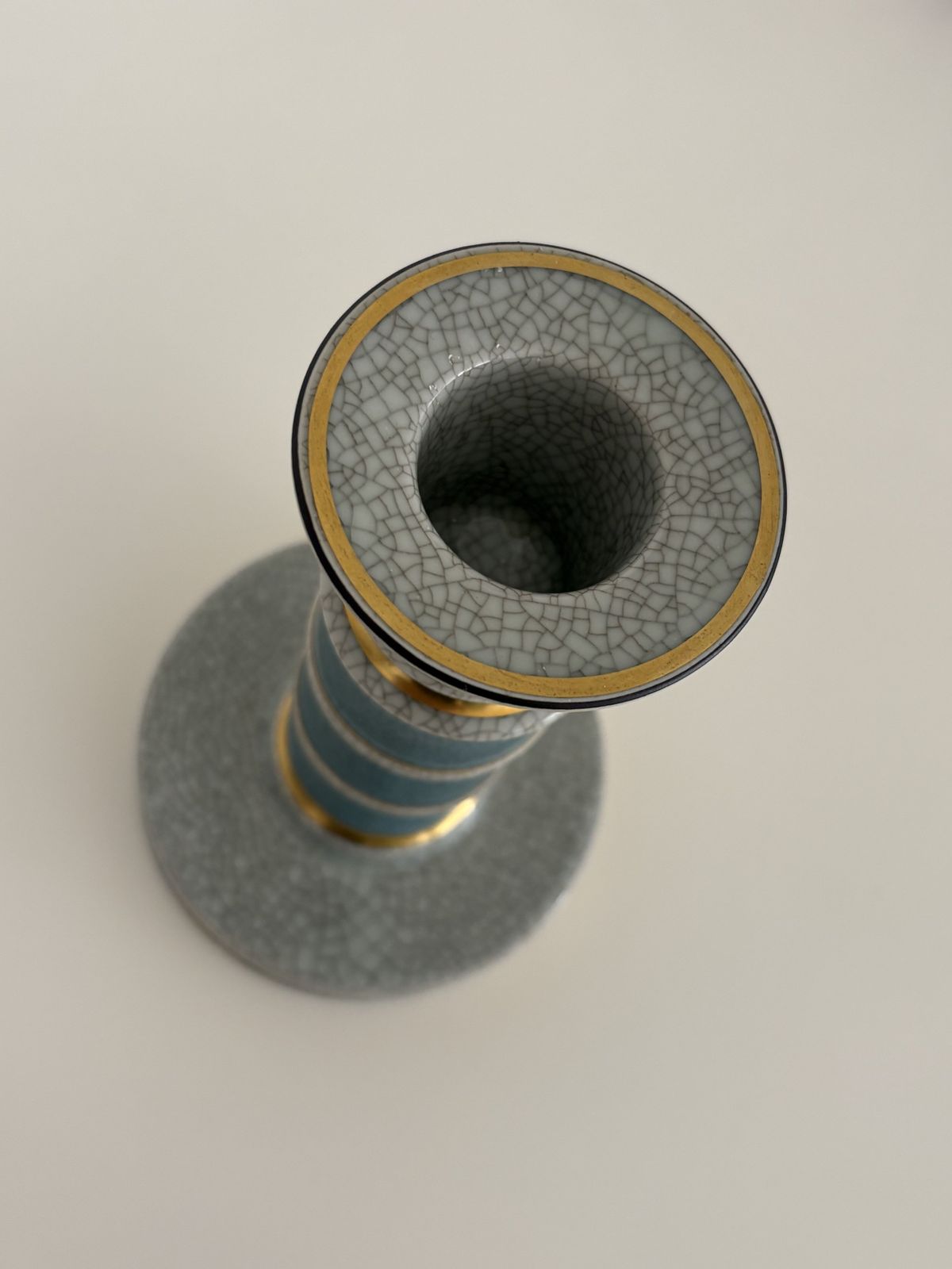 Royal Copenhagen Craquelé Candlestick By Thorkild Olsen, Denmark Circa1959 photo furniture