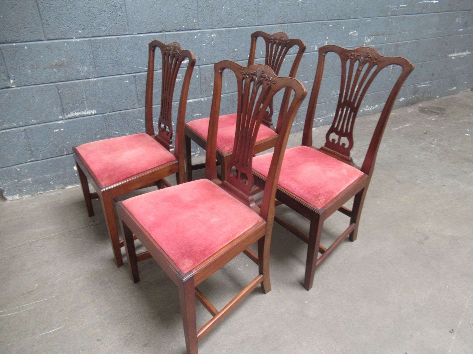 225.0 Set Of   Four Edwardian   Period Mahogany Dining Chairs photo