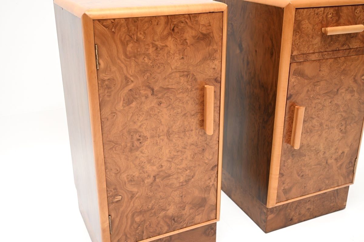 Pair Of Art Deco Burr Walnut Bedside Cabinets photo 1885.0