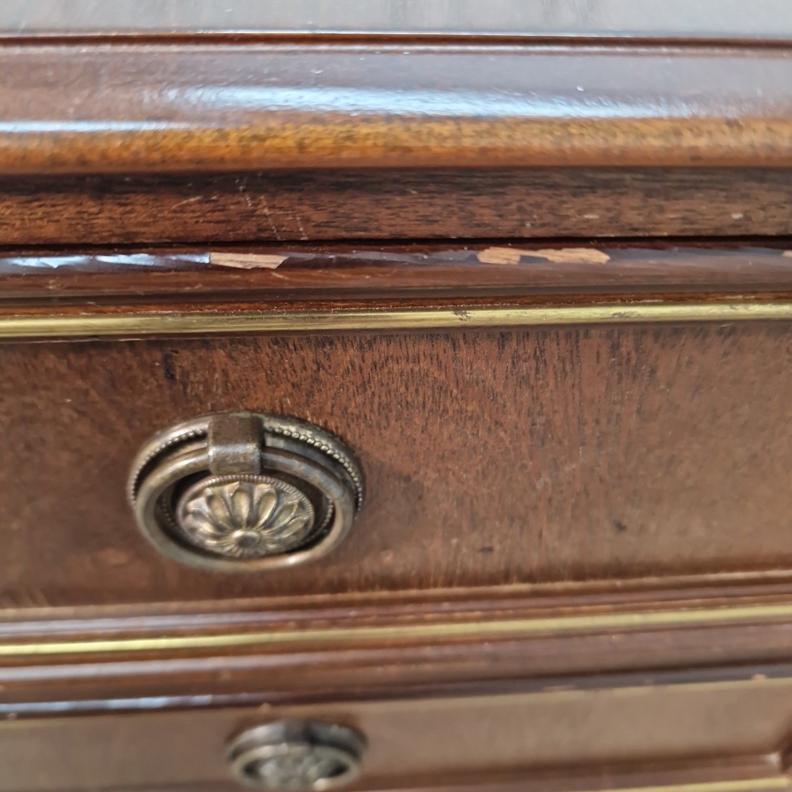 Vintage Mahogany Bedside Cabinet Table Two Drawer Chest Georgian Revival photo vinterior