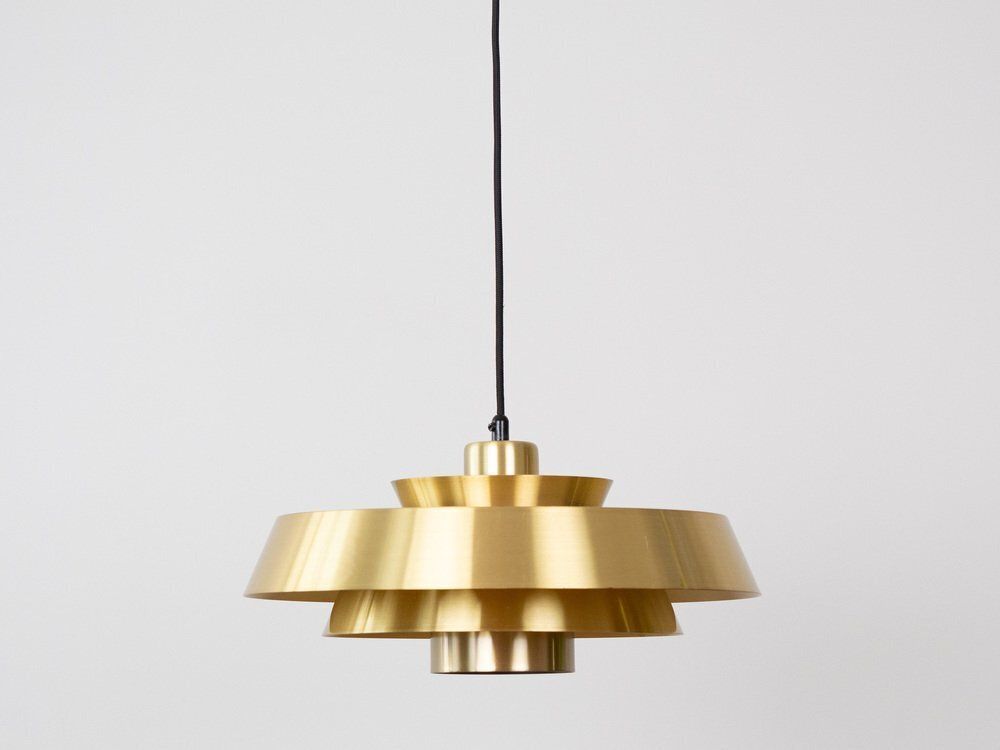 Vintage Deense Nova hanglamp van Jo Hammerborg voor Fog & Mørup, 1963