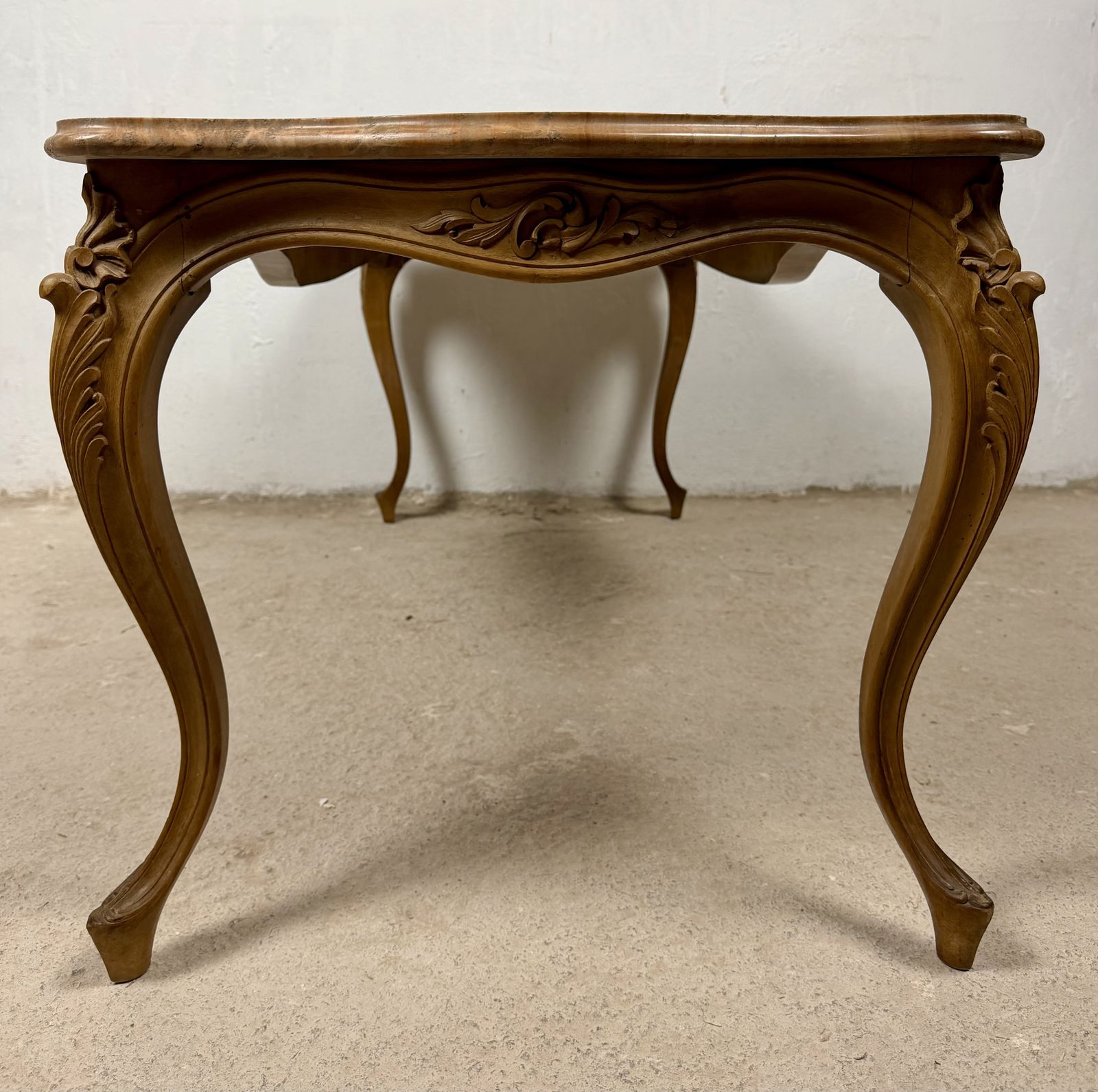 Furniture French Louis XV Style Coffee Table With Marble Top, Mid 20th Century photo