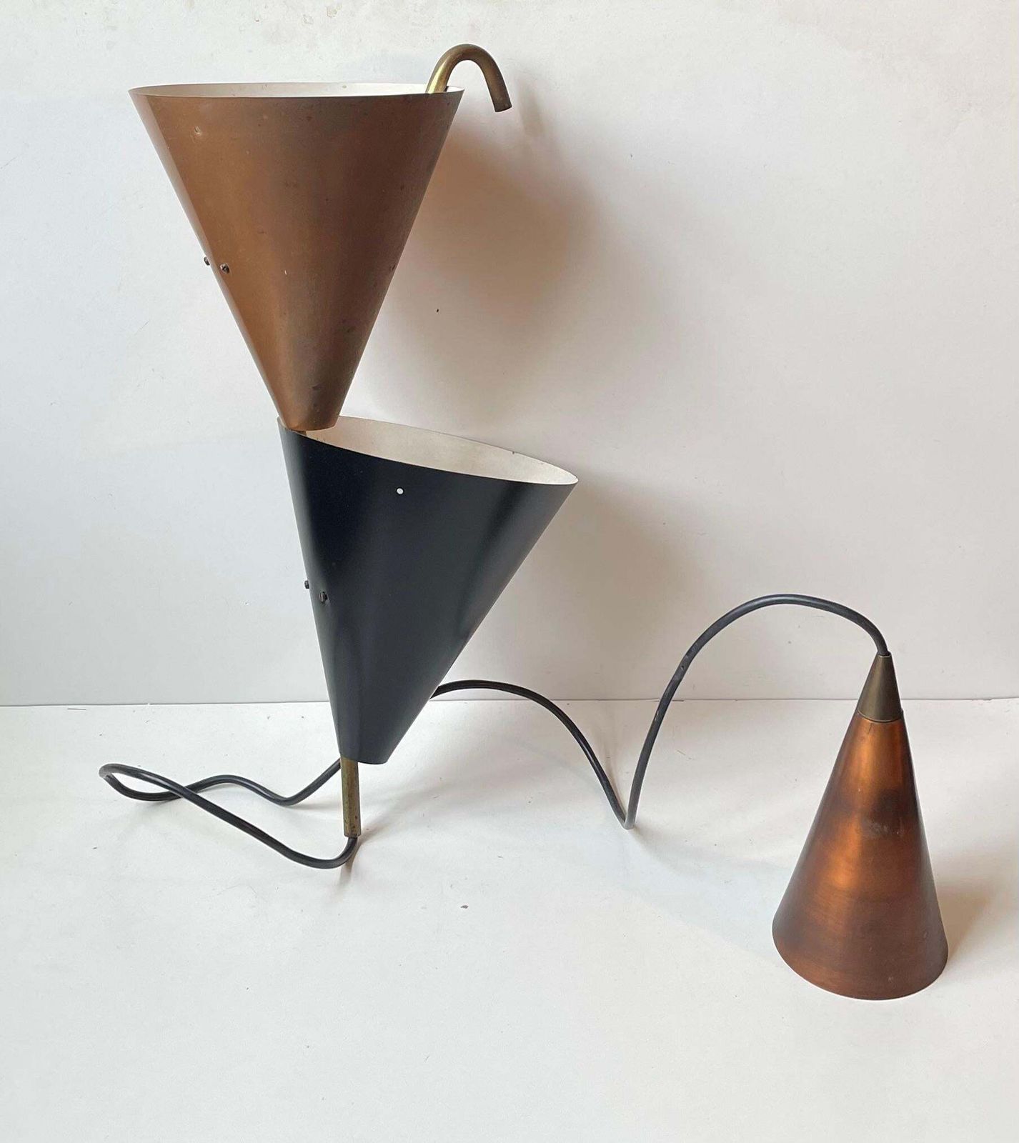 Svend Aage Holm Sørensen dubbele hanglamp voor Lyfa, ca. jaren 1950 photo vintage