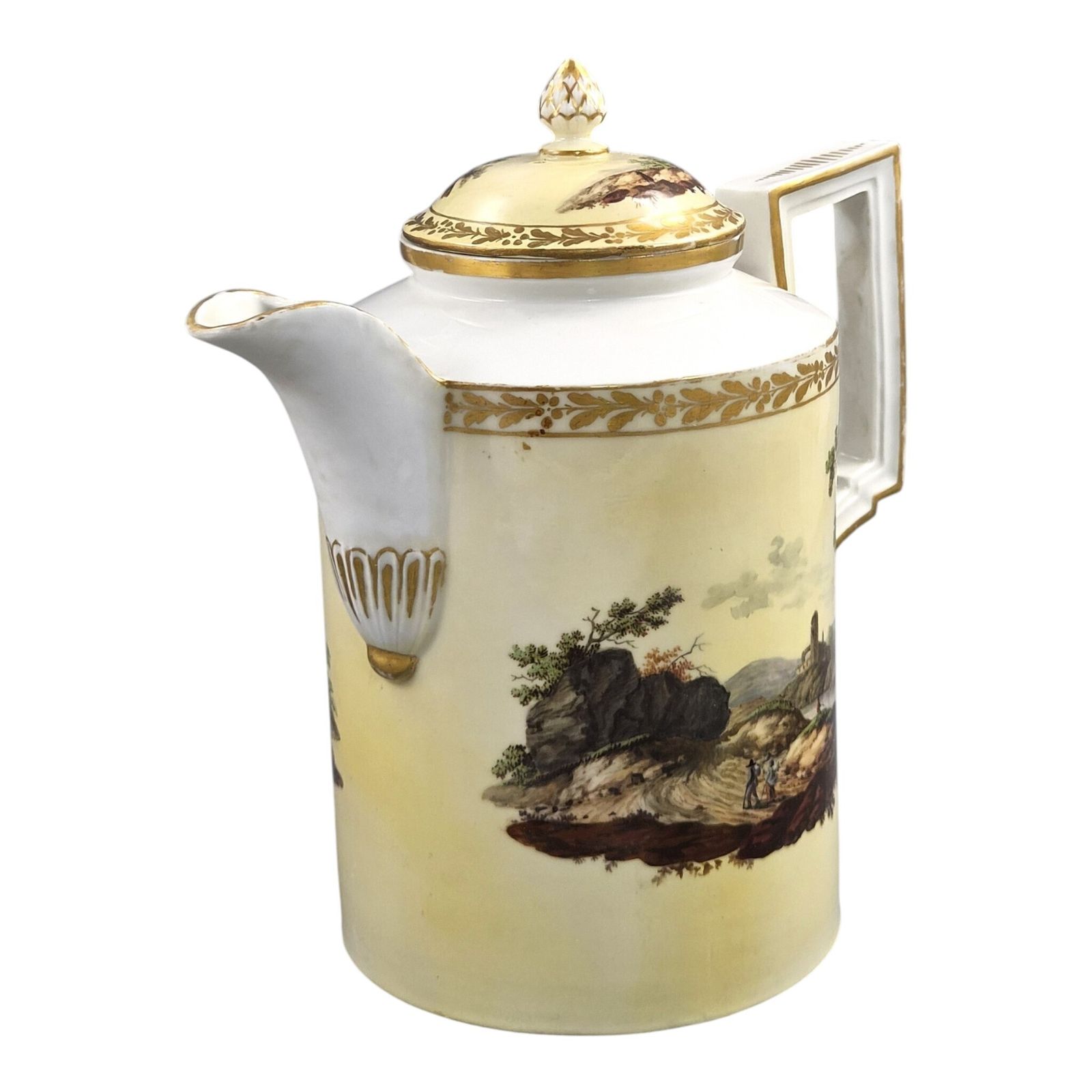 Limbach Thuringia Porseleinen Koffiepot met Landschappen, ca. 1780 1790 photo vinterior