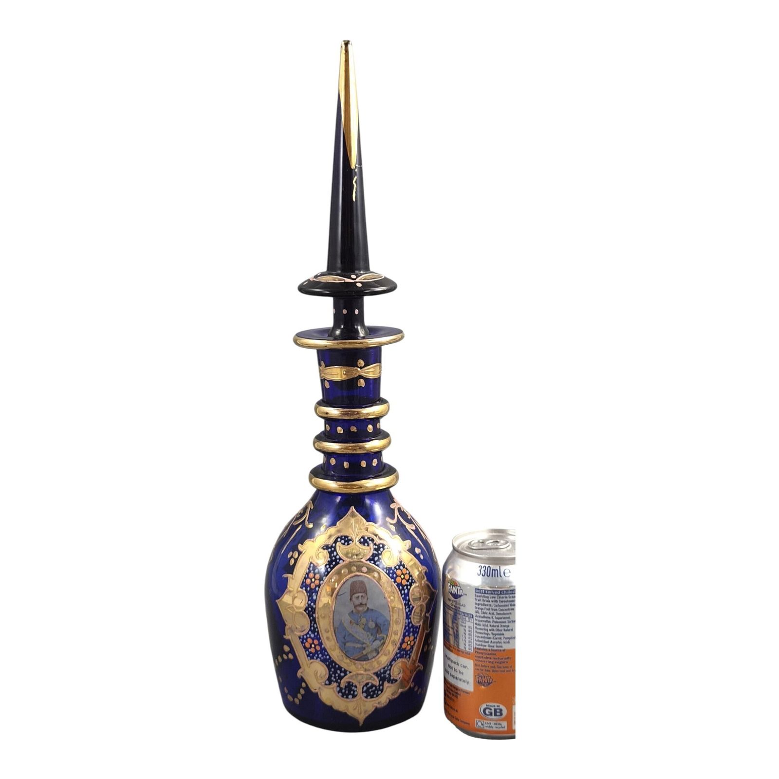 Moser Style Bohemian Cobalt Glass Decanter For The Qajar Market, C.1870 1890 photo 700.0