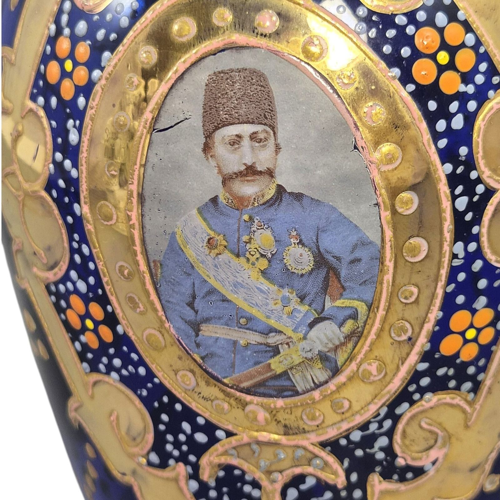 photo furniture Moser Style Bohemian Cobalt Glass Decanter For The Qajar Market, C.1870 1890