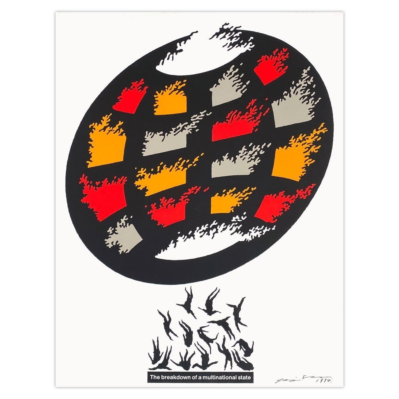 Shigeo Fukuda Poster The Breakdown Of A Multinational State 1994