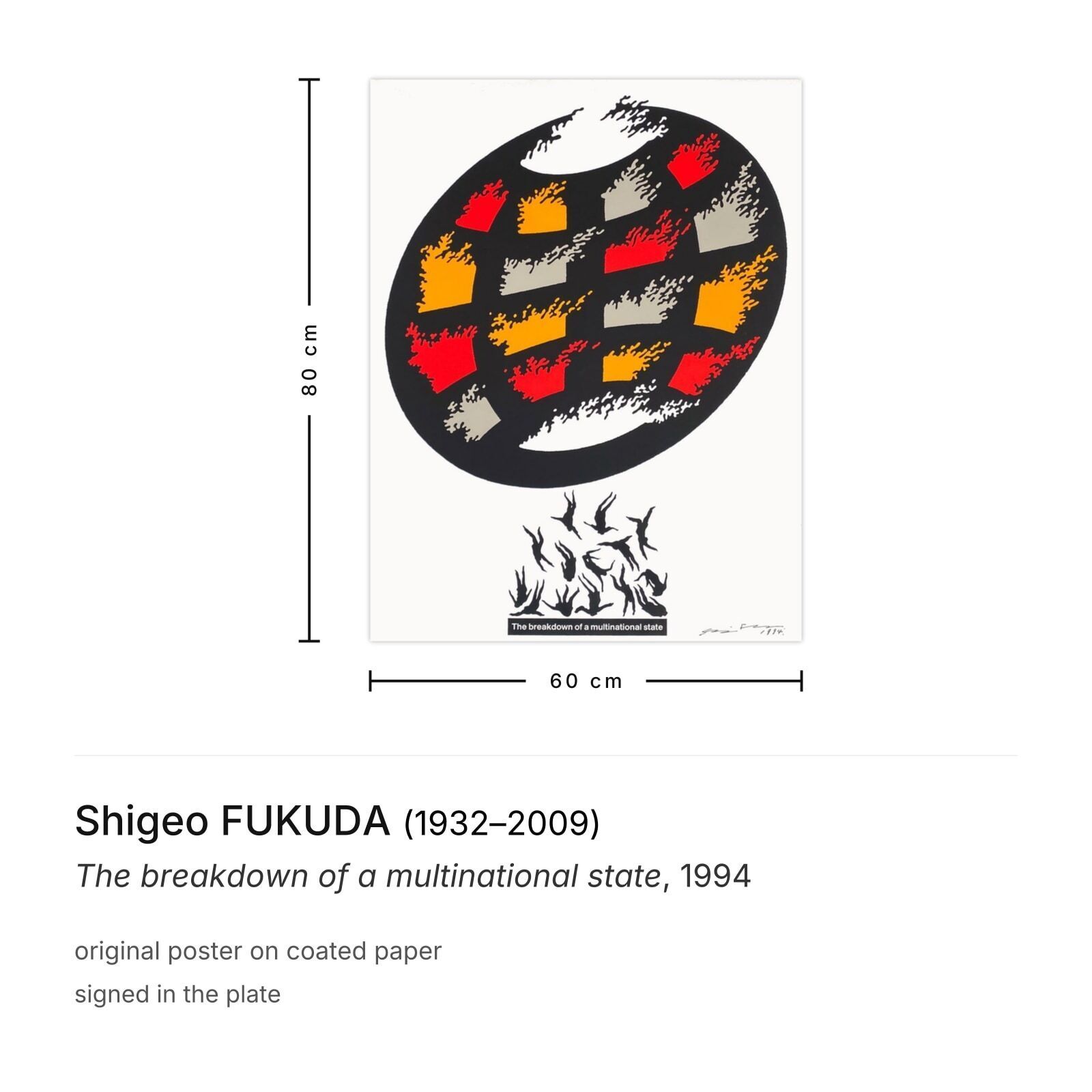 Shigeo Fukuda Poster The Breakdown Of A Multinational State 1994 photo furniture